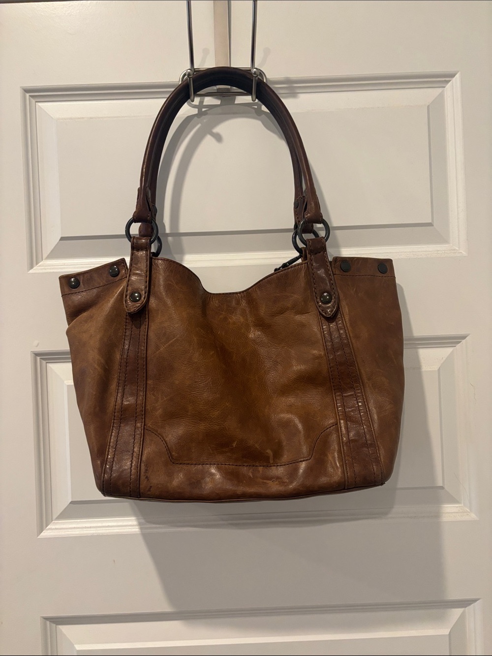 Frye Melissa Classic Brown Leather Tote Bag - Stylish Everyday Handbag
